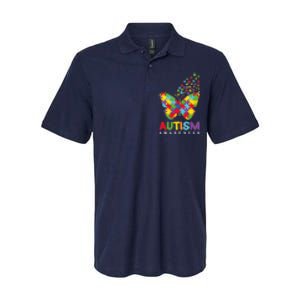 Autism Awareness Butterfly Puzzle Pieces Softstyle Adult Sport Polo