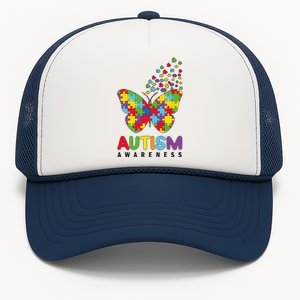 Autism Awareness Butterfly Puzzle Pieces Trucker Hat