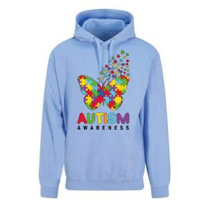 Autism Awareness Butterfly Puzzle Pieces Unisex Surf Hoodie