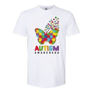 Autism Awareness Butterfly Puzzle Pieces Softstyle CVC T-Shirt