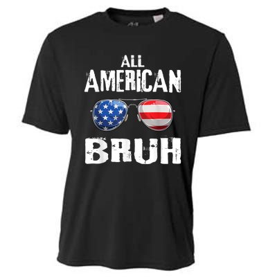 All American Bruh 4th Of July Patriotic Teens Cooling Performance Crew T-Shirt