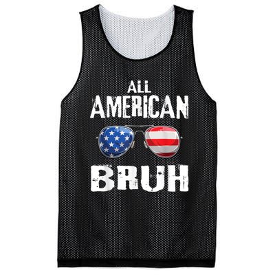 All American Bruh 4th Of July Patriotic Teens Mesh Reversible Basketball Jersey Tank