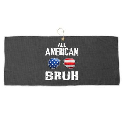 All American Bruh 4th Of July Patriotic Teens Large Microfiber Waffle Golf Towel