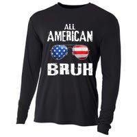 All American Bruh 4th Of July Patriotic Teens Cooling Performance Long Sleeve Crew