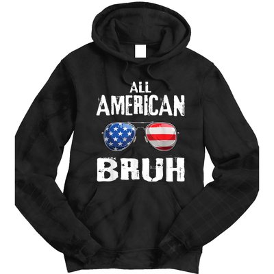 All American Bruh 4th Of July Patriotic Teens Tie Dye Hoodie