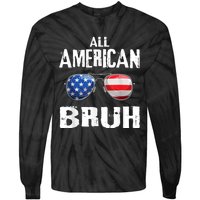 All American Bruh 4th Of July Patriotic Teens Tie-Dye Long Sleeve Shirt