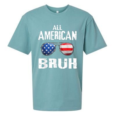 All American Bruh 4th Of July Patriotic Teens Sueded Cloud Jersey T-Shirt