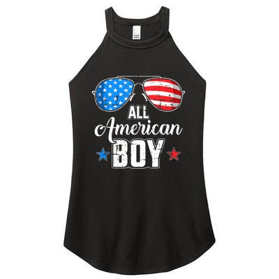 All American Boy Us Flag Sunglasses For Matching 4th Of July Women's Perfect Tri Rocker Tank