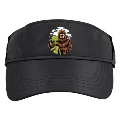 Alien And Bigfoot UFO Abduction Believer Adult Drive Performance Visor