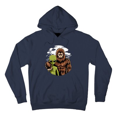 Alien And Bigfoot UFO Abduction Believer Hoodie