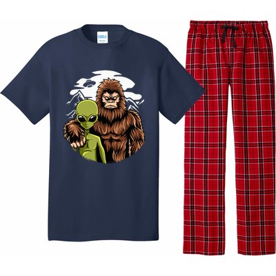 Alien And Bigfoot UFO Abduction Believer Pajama Set