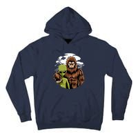 Alien And Bigfoot UFO Abduction Believer Tall Hoodie