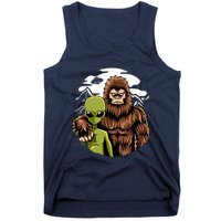 Alien And Bigfoot UFO Abduction Believer Tank Top