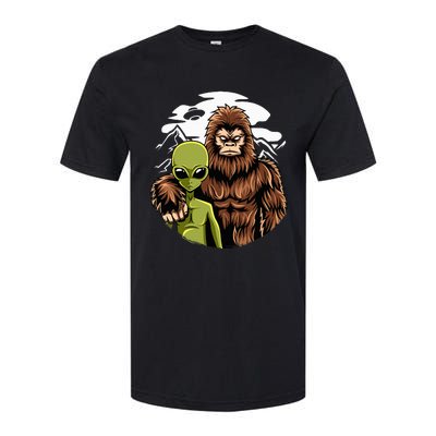 Alien And Bigfoot UFO Abduction Believer Softstyle CVC T-Shirt