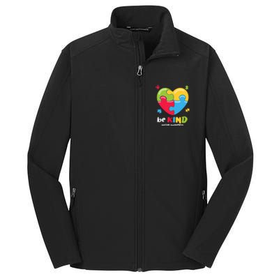 Autism Awareness - Be Kind Puzzle Heart Kindness Core Soft Shell Jacket