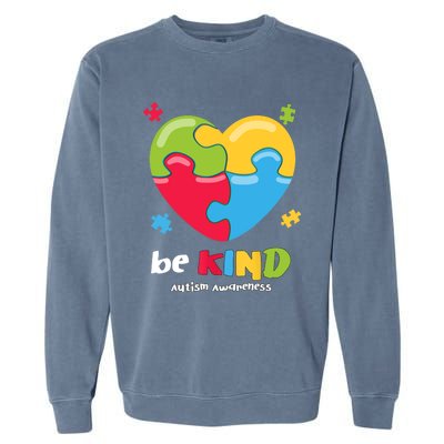 Autism Awareness - Be Kind Puzzle Heart Kindness Garment-Dyed Sweatshirt