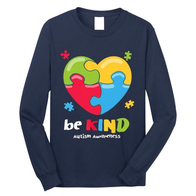 Autism Awareness - Be Kind Puzzle Heart Kindness Long Sleeve Shirt