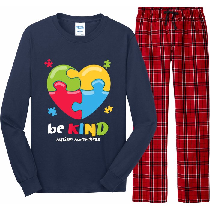 Autism Awareness - Be Kind Puzzle Heart Kindness Long Sleeve Pajama Set