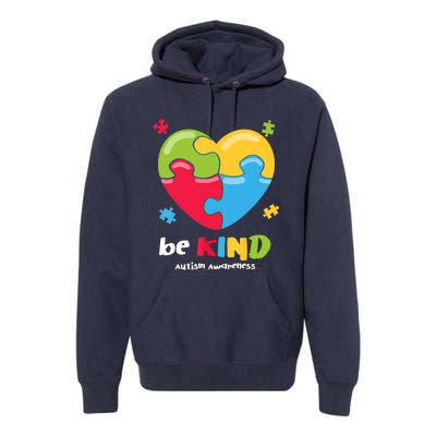 Autism Awareness - Be Kind Puzzle Heart Kindness Premium Hoodie