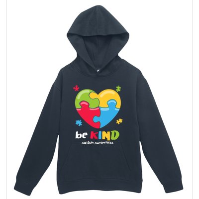 Autism Awareness - Be Kind Puzzle Heart Kindness Urban Pullover Hoodie