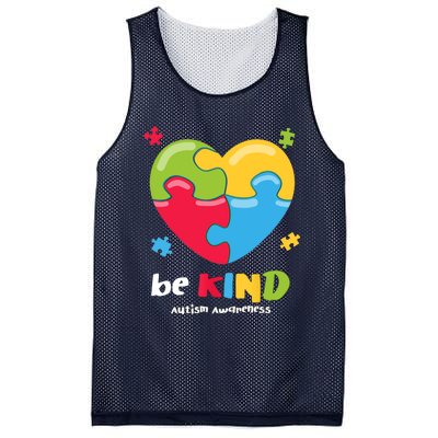 Autism Awareness - Be Kind Puzzle Heart Kindness Mesh Reversible Basketball Jersey Tank