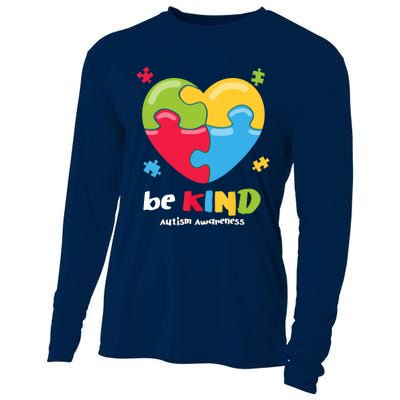 Autism Awareness - Be Kind Puzzle Heart Kindness Cooling Performance Long Sleeve Crew