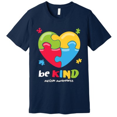 Autism Awareness - Be Kind Puzzle Heart Kindness Premium T-Shirt