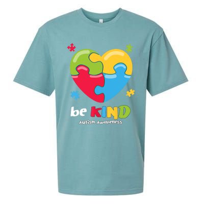 Autism Awareness - Be Kind Puzzle Heart Kindness Sueded Cloud Jersey T-Shirt