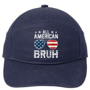 All American Bruh 4th Of July Patriotic 7-Panel Snapback Hat