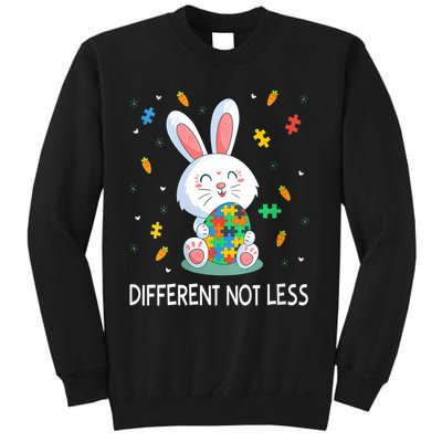  Autism Awareness Bunny Easter Eggs Piece Autistic Different V-Neck Sweatshirt