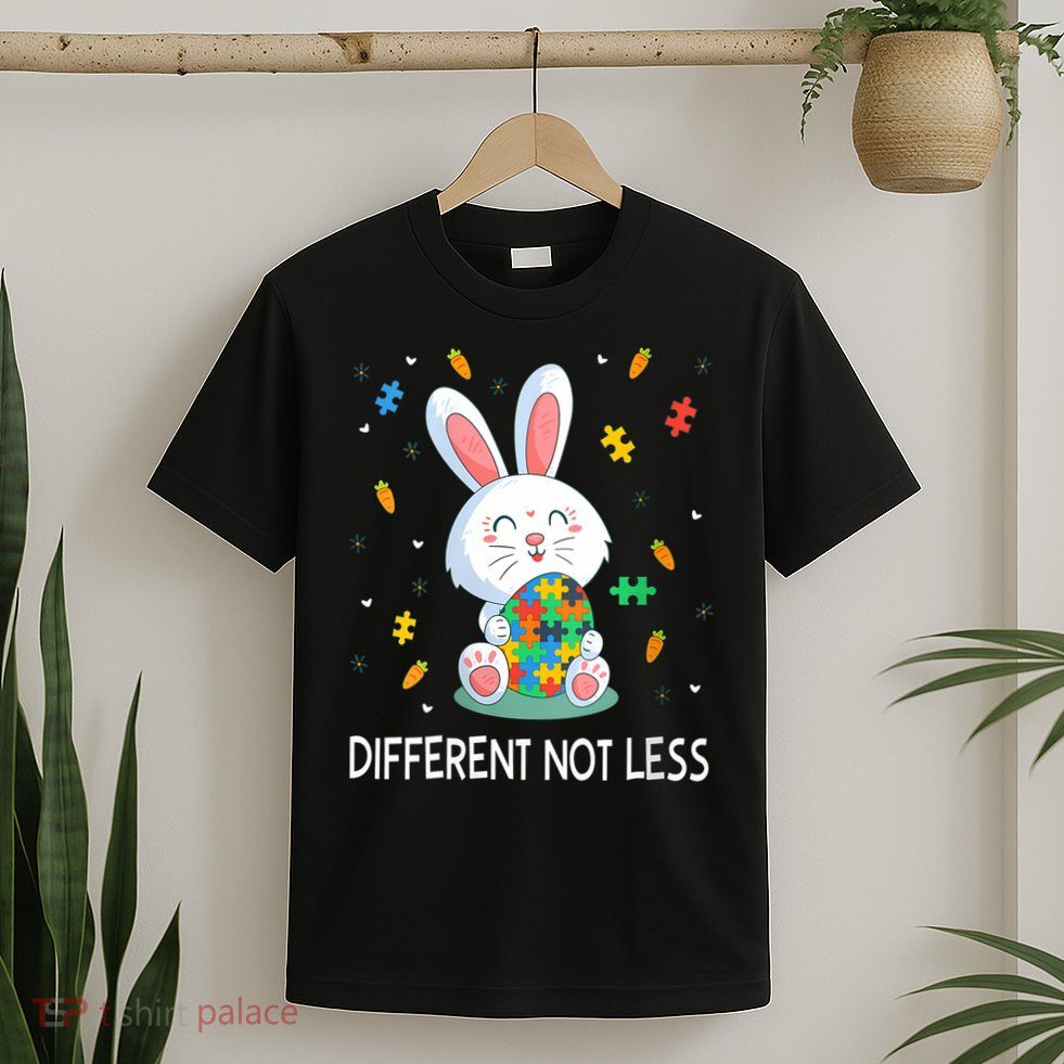  Autism Awareness Bunny Easter Eggs Piece Autistic Different V-Neck T-Shirt