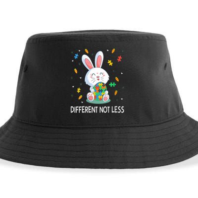  Autism Awareness Bunny Easter Eggs Piece Autistic Different V-Neck Sustainable Bucket Hat
