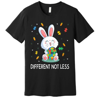  Autism Awareness Bunny Easter Eggs Piece Autistic Different V-Neck Premium T-Shirt