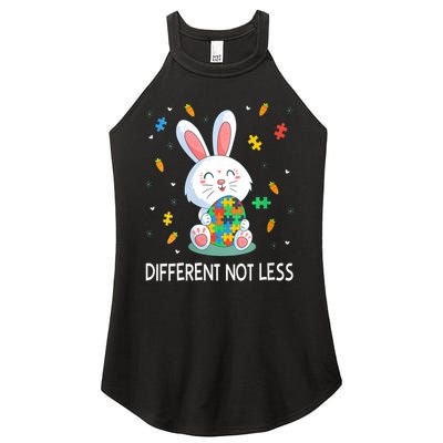  Autism Awareness Bunny Easter Eggs Piece Autistic Different V-Neck Women's Perfect Tri Rocker Tank