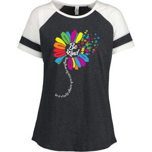 Autism awareness Be Kind In a word Daisy Enza Ladies Jersey Colorblock Tee