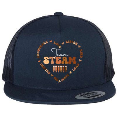 Afro African Black History Month Team Steam School Heart Funny Gift Flat Bill Trucker Hat