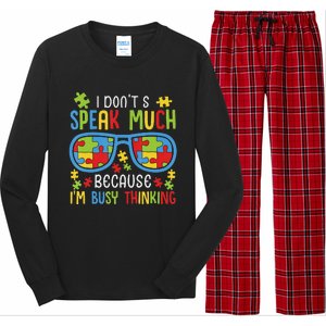 Autism Awareness Boys I Don't Speak Much I'm Busy Thinking Long Sleeve Pajama Set