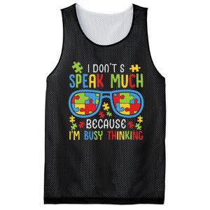 Autism Awareness Boys I Don't Speak Much I'm Busy Thinking Mesh Reversible Basketball Jersey Tank