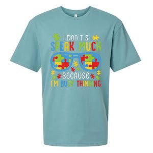 Autism Awareness Boys I Don't Speak Much I'm Busy Thinking Sueded Cloud Jersey T-Shirt