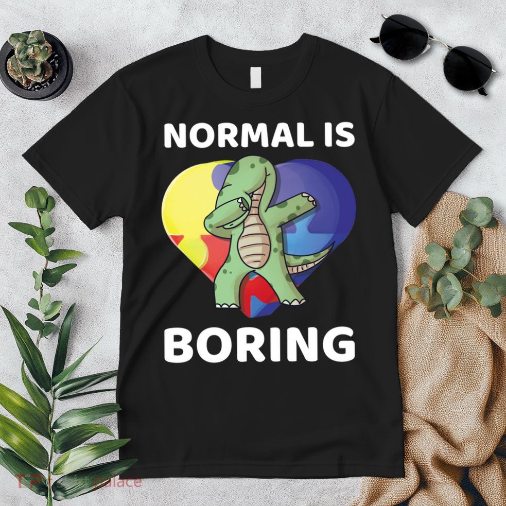 Autism Awareness Brontosaurus Dinosaur Dabbing Cute Meaningful Gift Premium T-Shirt