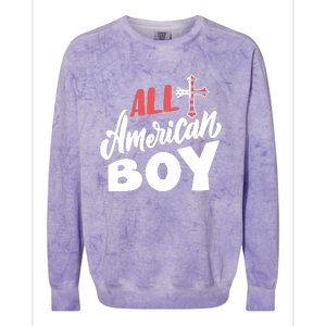 All American Boy | 4th Of July Family Outfits Colorblast Crewneck Sweatshirt