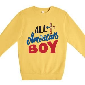 All American Boy | 4th Of July Family Outfits Premium Crewneck Sweatshirt