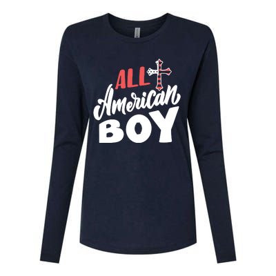 All American Boy | 4th Of July Family Outfits Womens Cotton Relaxed Long Sleeve T-Shirt