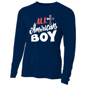 All American Boy | 4th Of July Family Outfits Cooling Performance Long Sleeve Crew