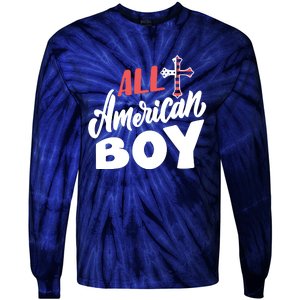 All American Boy | 4th Of July Family Outfits Tie-Dye Long Sleeve Shirt