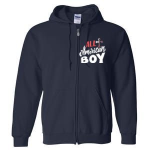 All American Boy | 4th Of July Family Outfits Full Zip Hoodie