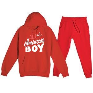 All American Boy | 4th Of July Family Outfits Premium Hooded Sweatsuit Set