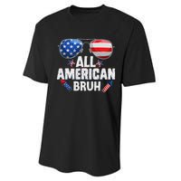 All American Bruh Fourth Of July American Teen Performance Sprint T-Shirt