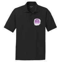 Alzheimer's Awareness Bleached Rainbow Purple Ribbon PosiCharge RacerMesh Polo