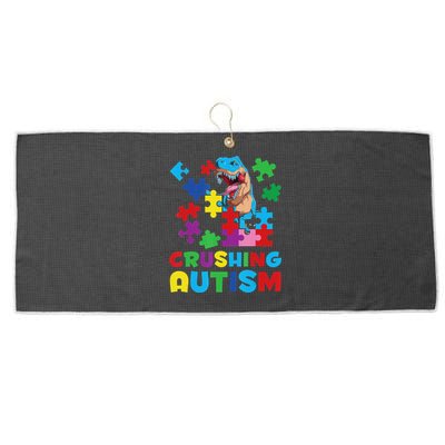 Autism Awareness Boys Crushing Autism Large Microfiber Waffle Golf Towel